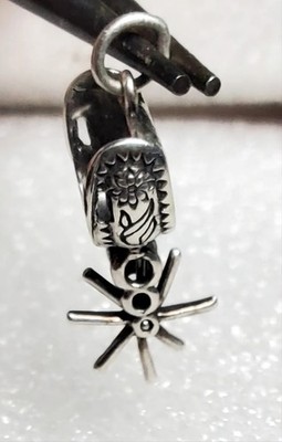 RARE VTG Nuvo Sterling Silver Western Spur Charm Spinner Signed Movable Boho Fun