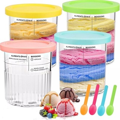 4 stk Behälter für Ninja Creami Deluxe Pints Eisbehälter für NC500 NC501-Serie