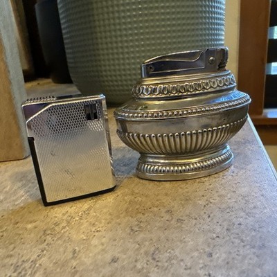 ATC Chrome Table Lighter And Hadson Mosel Lighter Vintage Made In Japan    