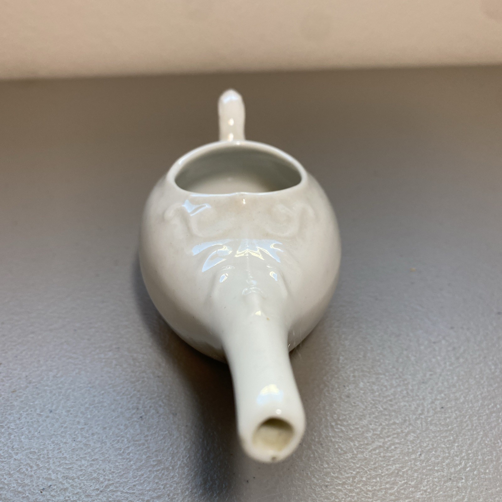 Vintage Antique Medical White Porcelain INVALID FEEDER / Hospital Infant Feeder