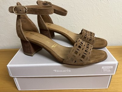 Tamaris Sandalen - Gr. 40 - Leder - cognac - Anti shok u. slide - OVP
