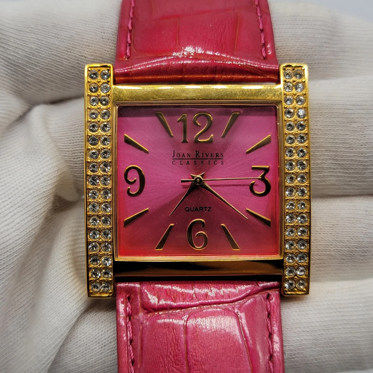Joan Rivers Watch Classic Collections Red & Gold Size 7-8 Original Box. Working! Joan Rivers Rectangle Wristwatches for sale | eBay main image 4
