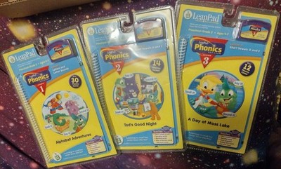LeapPad Learning System Phonics Program Book & Cartridge Lessons 1, 2, 3