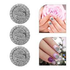5pcs New Year Nail Art Charms: Metal Rotating Rhinestones - Nail Crystal
