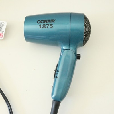 Conair 124p Folding Handle Hair Dryer 1875 W 2 Heat/speed Setting Blue