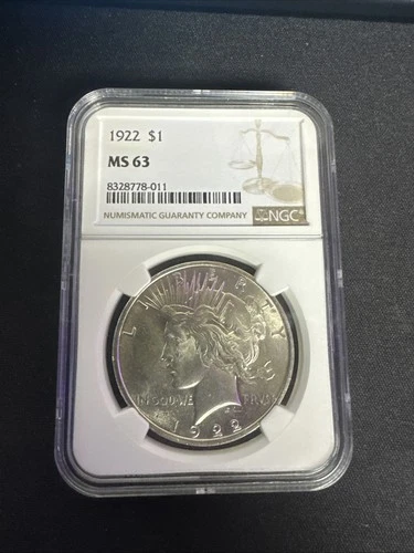1922 Peace Silver Dollar MS 63 NGC
