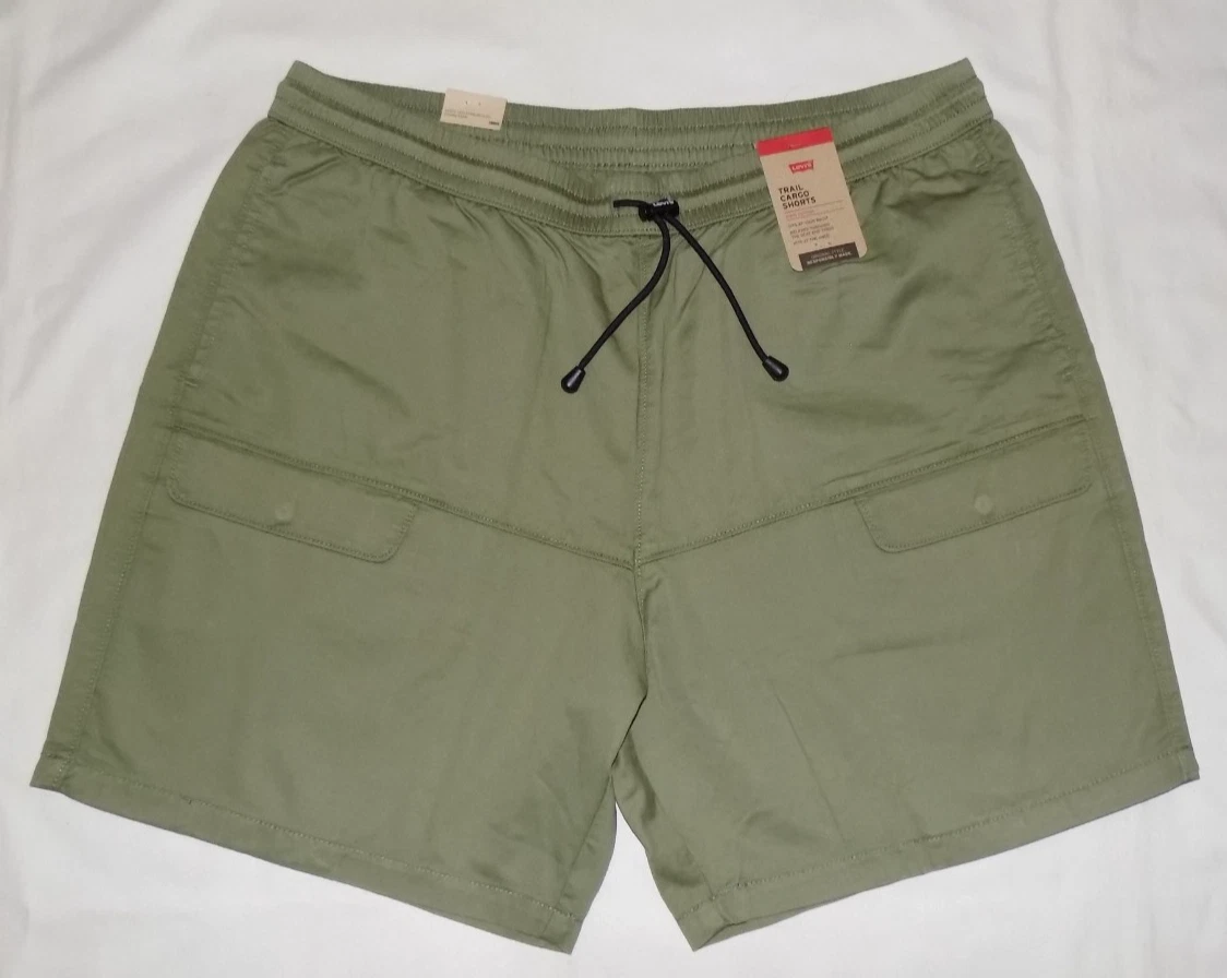 Levi's Men's 100% Cotton Trail Cargo Shorts Green S 6" Inseam New
