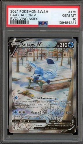 Pokemon Glaceon V Evolving Skies Full Alt Art #175 PSA 10 Gem Mint