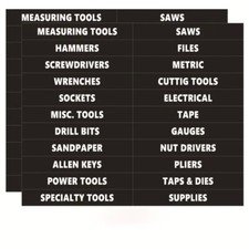 44pcs. Toolbox Organizational Labels Set - Durable Water-resistant Pvc 44pcs. Toolbox Organizational Labels Set - Durable Water-resistant Pvc
