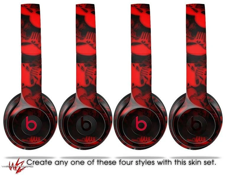 Skin Beats Solo 2 3 Skulls Confetti Red Wireless Headphones NOT INCLUDED - Image 4 of 4