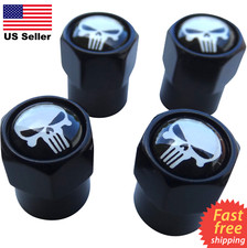 4x Wheel Tire Caps Air Valve Stem Cover Atv Utv Truck Car Punisher Skull