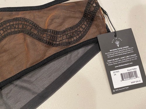 NUEVAS Bragas de Cardo y Aguja para Mujer 2XL Negro/Toffee Manifiesto Malla Ropa Interior - Imagen 4 de 9