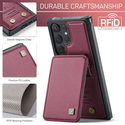 For Samsung Galaxy S23 Ultra S22 S21 Plus RFID Blocking Leather Wallet Card Case - Picture 25 of 79