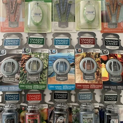 Yankee Candle Car Jar Ultimate Air Freshener Vent Clip Sticks Odor Neutralizing