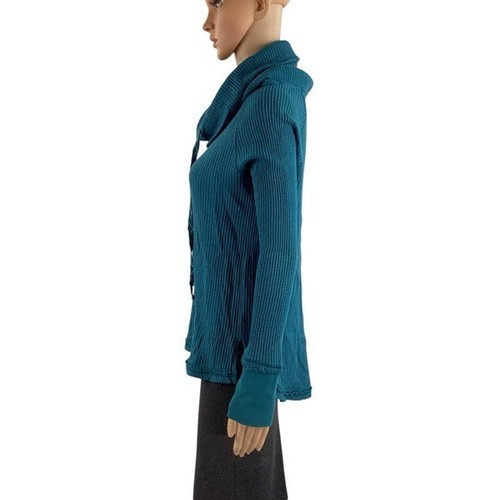 Sundance Teal Blue Cowl Neck Pullover Thermal Sweater Small - Bild 4 von 7