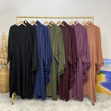 Fashion Muslim Islamic Abaya Kaftan Women Zipper Pullover Dress Dubai Party Gown