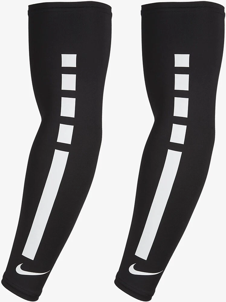 NWT Nike Basketball DRI-FIT Elite UV Sleeves (2) L/XL Black White AC4466