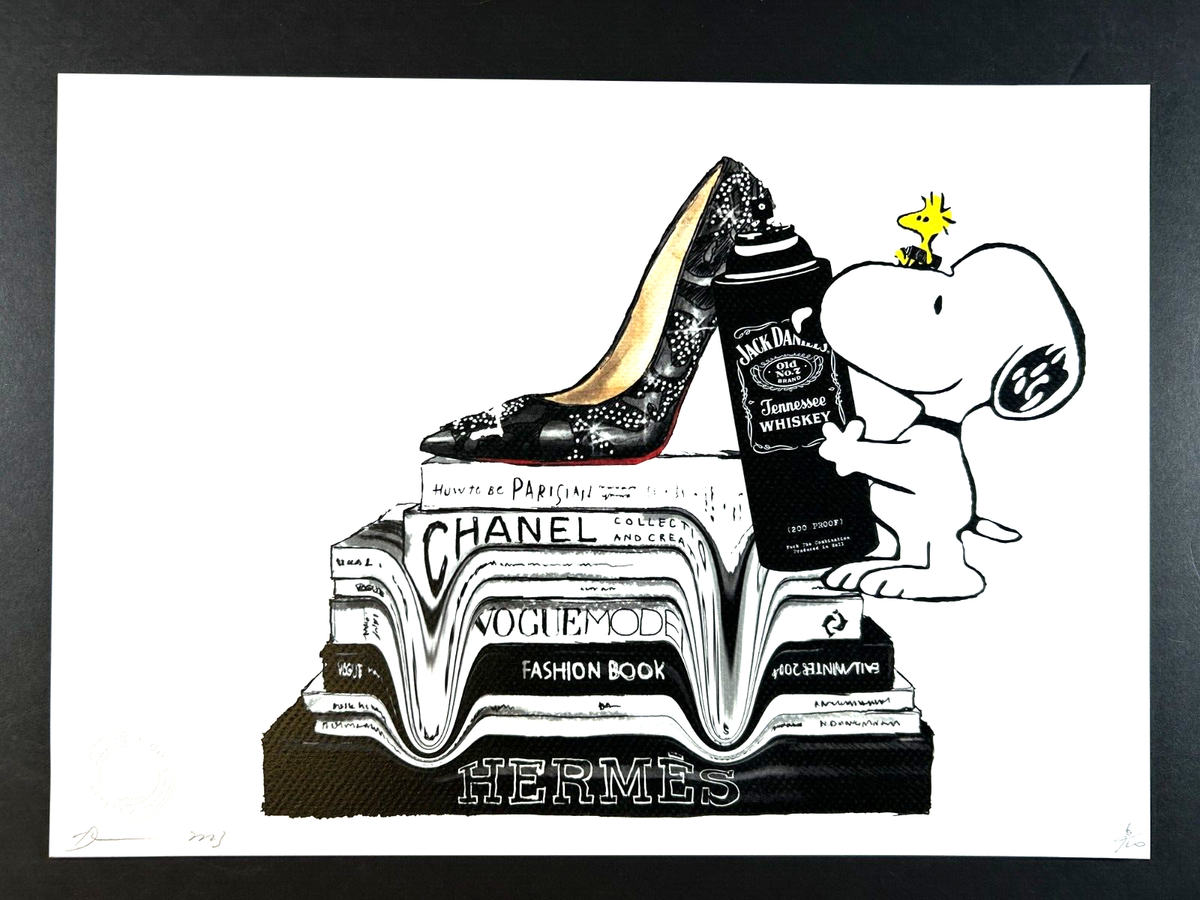 DEATH NYC 45x32cm Lt Ed Signed Graffiti Pop Art Print, COA Snoopy