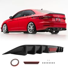 Glossy Black Car Rear Bumper Diffuser Fins Spoiler Lip For VW Jetta GLI MK6 MK7