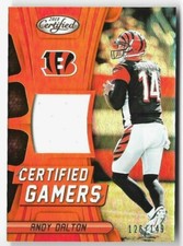 Andy Dalton 2018 Panini Certified Gamers Jersey Mirror Orange Relic #CG-AD /149