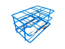 BEL-ART 6-Place Blue Epoxy-Coated Wire Test Tube Rack 48mm Diameter 