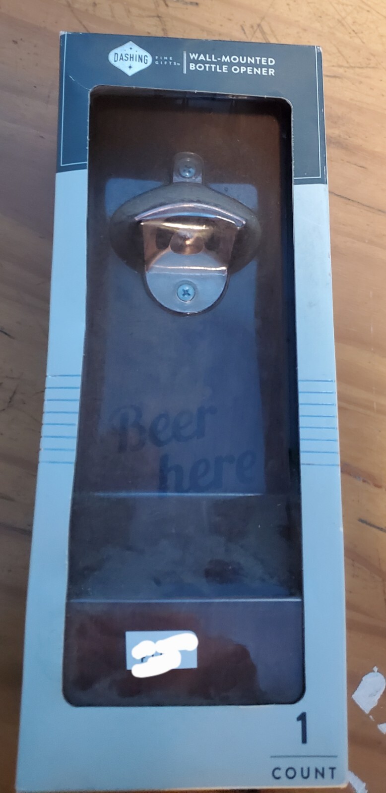 RB2 New Home Bottle Opener Wall Mounted w/ Cap Holder Basket Rustic Wood RB2