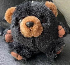 Vintage 1988 Black Bear MJC INTERNATIONAL Plush Toy, 4.5"