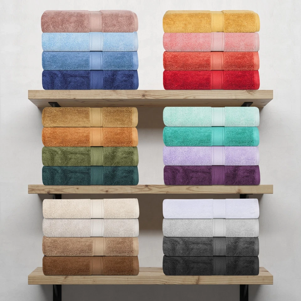 800 GSM Egyptian Cotton Pile 8 Piece Towel Set Soft Plush Heavyweight Towels - Image 2 of 3