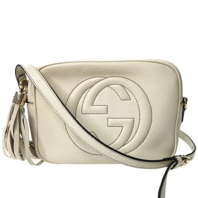 Gucci Soho Small Disco Bag Shoulder Bag Leather Off White Ivory 