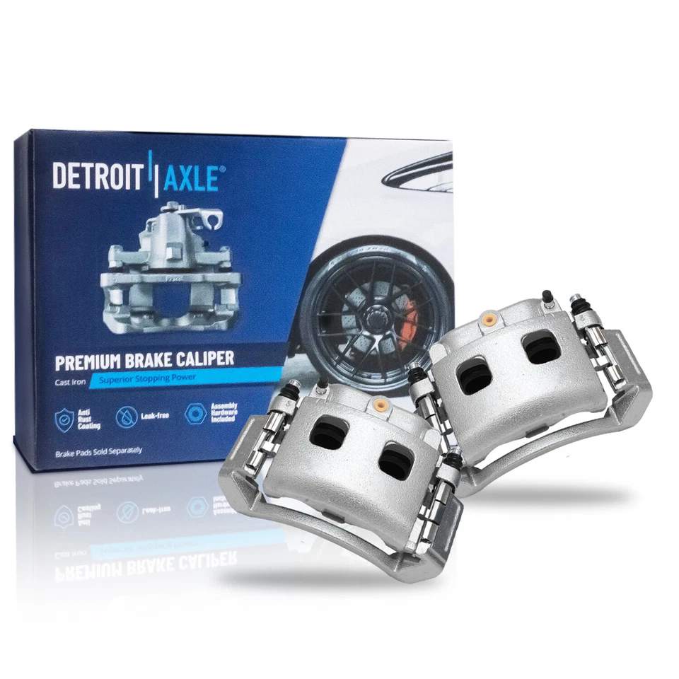 Rotores perforados delanteros y traseros + Kit de pinzas de freno y pastillas de freno para Dodge Ram 1500 Foto 4 de 4