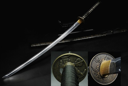 Espada Táctica Japonesa Samurai Ninja Katana Negra de 40" Dos Tonos con Soporte - Imagen 5 de 5
