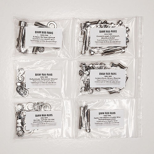Kit vis carter moteur BMW R69 S 1955 1969 boîte vitesse six pans creux