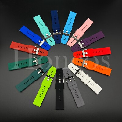 20MM Color Silicone Rubber Waterproof Mens Watch Strap Divers Quick Release Band