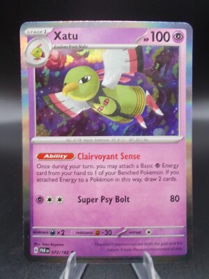 Xatu 072/182 Sv04: Paradox Rift Pokémon TCG Holo Near Mint/Mint