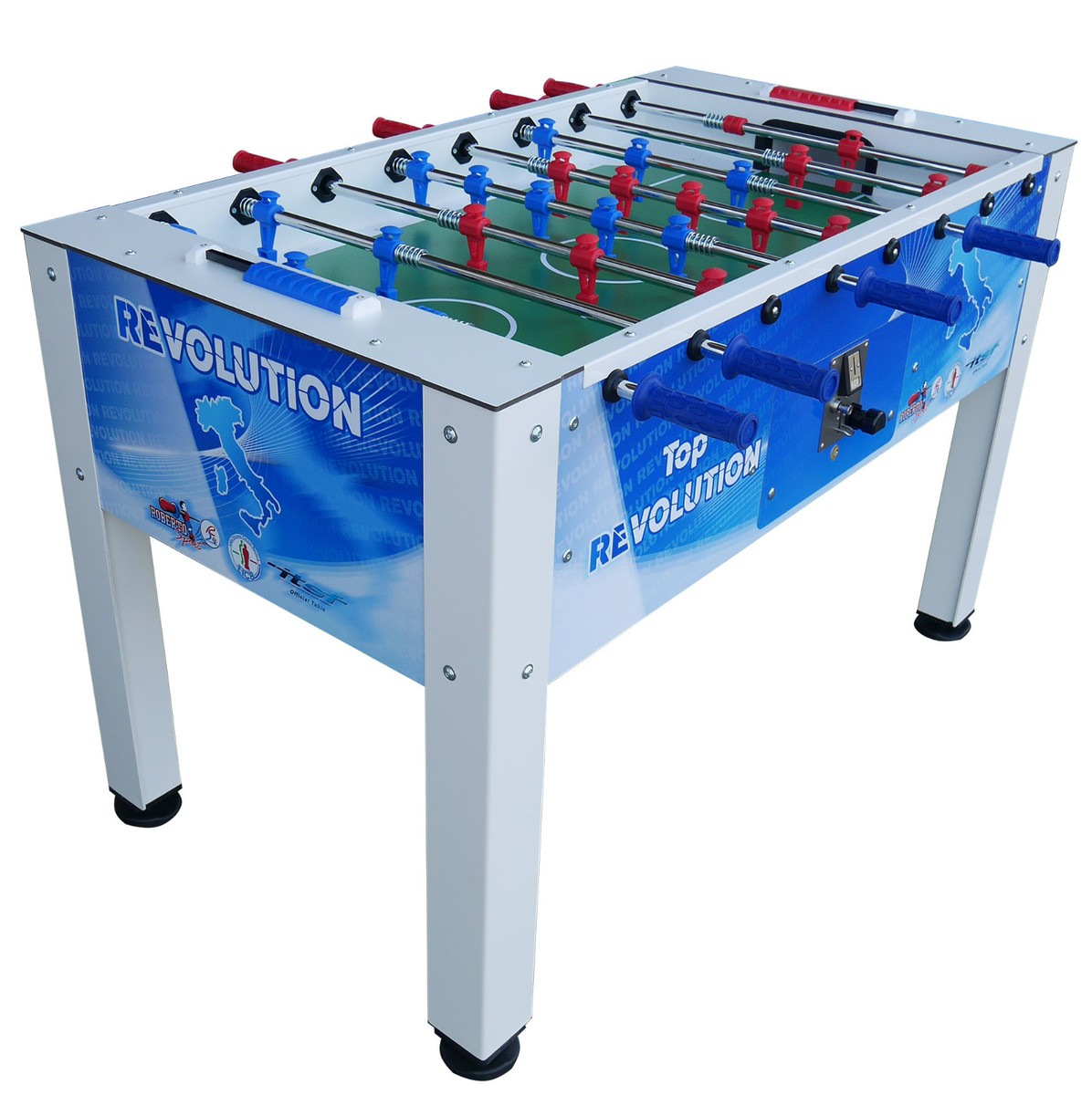 Babyfoot NEW CAMP ROBERTO SPORT vert et bleu avec monnayeur 20ct