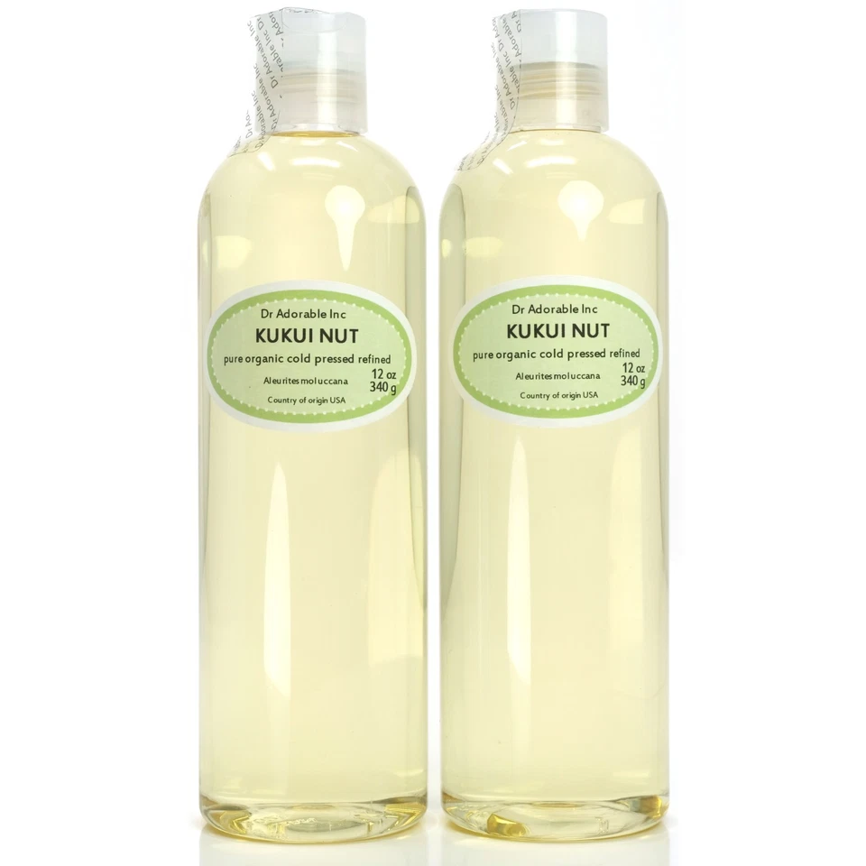 DR ADORABLE PURE KUKUI NUT OIL ORGANIC COLD PRESSED 2 OZ 4OZ 8 OZ 12 OZ 24 -UP TO 1 GALLON