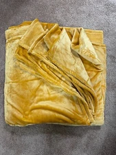1Concier Fleece Throw Blanket Queen - Plush Fuzzy Queen (96x90) Mustard Yellow