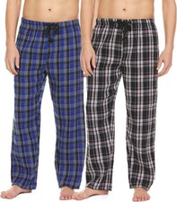 NWT ACTIVE CLUB Men's Sleepwear PLAID 2-pk Pajama Fleece Lounge Pants