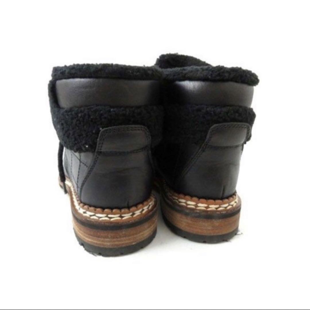 Chanel Short Boots Coco Mark Black Leather Size 36.5 US About6.5 For Women thumbnail 11