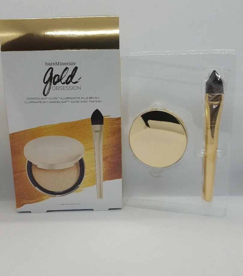 Juego de iluminador/cepillo bareMinerals Gold Obsession 2 piezas edición limitada nuevo en caja Foto 4 de 4