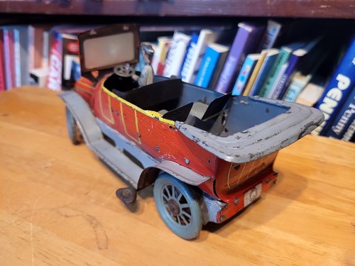 NICE VINTAGE 1910'S OROBR TIN LITHO WIND UP TOURING CAR with DRIVER - Picture 5 of 14