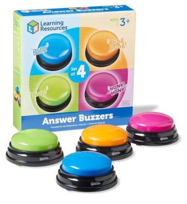 Learning Resources Sounds Answer Buzzers Multi Colored Sound Ages 3+, All Work