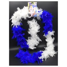 BLAU-WEIßE FEDERBOA (60g / 180cm) Karneval Federschlange Federstola Boa Bunte