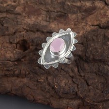 Rose Chalcedony Gemstone 925 Sterling Silver Jewelry Handmade Designer Ring