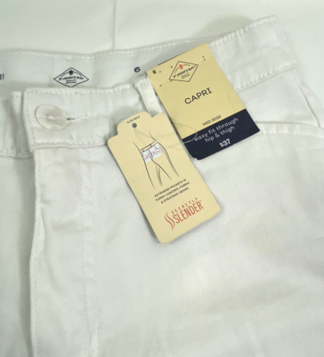 NWT St John's Bay Secretly Slender White Capri Pants Mid Rise Sz Tummy  Control