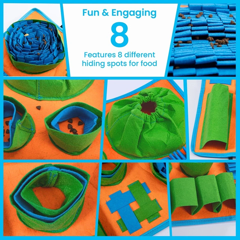 Pet Dog Snuffle Mat Sniffing Treat Foraging Puzzle Feeder Toy Nose Training Pad - Image 4 of 4