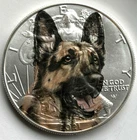 German Shepherd  American Silver Eagle 1oz .999 Limited Ed Silver Dollar Coin