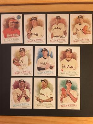 2016 Topps Allen Ginter Miami Marlins Team Set 10 Cards With SP