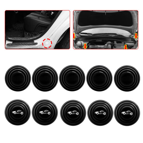 10x Car Door Anti-Shock Silicone Pad Shock-Absorbing Gasket Black Auto Accessory - Foto 4 di 12