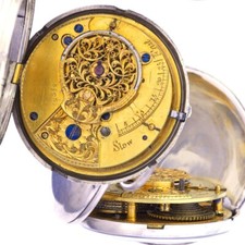 English Verge Fusee Sterling Silver Pocket Watch CA1812